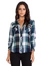 view 1 of 4 Kendra Button Down in Green & Navy