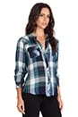 view 2 of 4 Kendra Button Down in Green & Navy