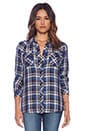 view 1 of 4 Kendra Button Down in Sky & Navy & White