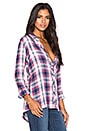 view 2 of 4 Hunter Button Down in White & Navy & Berry