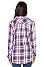 view 3 of 4 Hunter Button Down in White & Navy & Berry