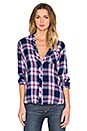 view 1 of 4 Hunter Button Down in Navy & Magenta & White