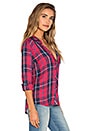 view 2 of 4 Hunter Button Down in Cranberry & Navy & White