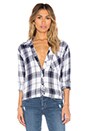 view 1 of 4 Hunter Button Down in White & Oxford Blue