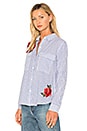 view 2 of 4 Frances Button Up in Banker Stripe & Red Floral
