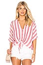view 1 of 4 Thea Tie Front Button Up in Seville Stripe