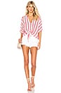 view 4 of 4 Thea Tie Front Button Up in Seville Stripe