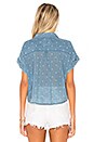 view 3 of 4 Amelie Button Down in Indigo White Polka Dots