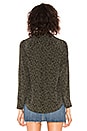 view 4 of 5 Kate Silk Button Down Blouse in Olive Cheetah