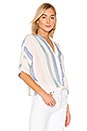 view 2 of 4 Thea Button Down Top in Pastel Watercolor Stripe