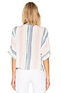 view 3 of 4 Thea Button Down Top in Pastel Watercolor Stripe