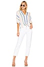 view 4 of 4 Thea Button Down Top in Pastel Watercolor Stripe