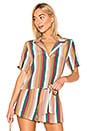 view 1 of 4 Maui Button Down Top in Farrah Stripe