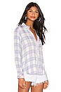 view 2 of 4 Hunter Button Down Top in White Lavender Blue