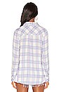 view 3 of 4 Hunter Button Down Top in White Lavender Blue
