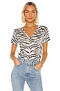 view 1 of 4 Cara Tee in Ivory Tiger Stripe