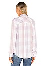 view 3 of 4 Hunter Button Down Top in Lavender Blossom White