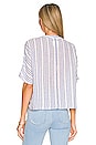 view 3 of 4 Thea Tie Front Top in Blue Catalina Stripe