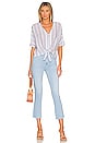 view 4 of 4 Thea Tie Front Top in Blue Catalina Stripe