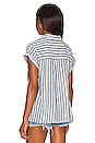 view 3 of 4 Whitney Short Sleeve Button Up in Echo Stripe