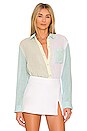 view 1 of 4 Ellis Button Up Shirt in Mint Color Block