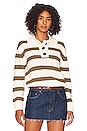 view 1 of 4 Shae Top in Ivory Olive Stripe