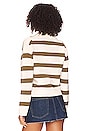 view 3 of 4 Shae Top in Ivory Olive Stripe