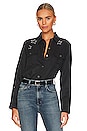 view 1 of 4 Loren Top in Black Embroidered Stars