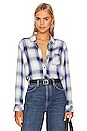 view 1 of 4 Hunter Button Down Top in Navy Ivory Ice