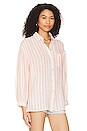 view 2 of 4 Clio Button Up Shirt in Clementine Stripe