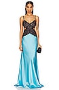view 1 of 3 Cut Out Gown in Turquoise & Black