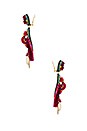 view 3 of 3 Statement Earring in Red