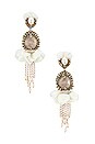 view 2 of 3 BRINCOS BURNT CRYSTAL AND SILK PETAL in Pearl