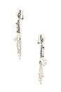 view 3 of 3 BRINCOS BURNT CRYSTAL AND SILK PETAL in Pearl