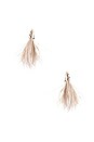 view 3 of 3 Baroque Pearl and Ostrich Feather Burst Earrings in Beige