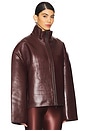 view 3 of 5 Bonded Leather Jacket in Deep Mahogany