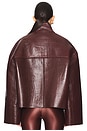 view 4 of 5 Bonded Leather Jacket in Deep Mahogany