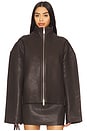 view 2 of 5 Bonded Leather Jacket in Chocolate Chip