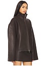 view 3 of 5 Bonded Leather Jacket in Chocolate Chip