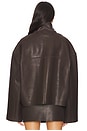 view 4 of 5 Bonded Leather Jacket in Chocolate Chip