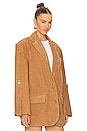 view 3 of 5 Suede Oversize Blazer in Tobacco Brown