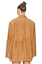 view 4 of 5 Suede Oversize Blazer in Tobacco Brown
