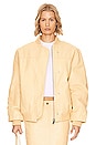view 1 of 5 Leather Bomber Jacket in Straw Yellow
