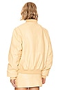 view 4 of 5 Leather Bomber Jacket in Straw Yellow