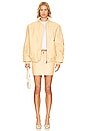 view 5 of 5 Leather Bomber Jacket in Straw Yellow