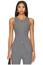 view 1 of 4 Rib Knit Tank Top in Granite Gray