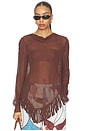 view 1 of 4 Barca Fringe Top in Chocolate