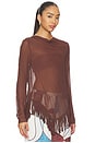 view 2 of 4 Barca Fringe Top in Chocolate