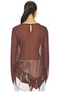 view 3 of 4 Barca Fringe Top in Chocolate