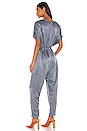 view 3 of 3 Pebble Satin Jumpsuit in Fog Blue